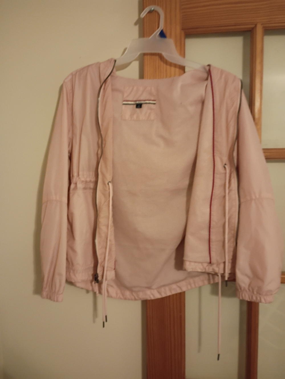 Tommy Hilfiger Pale Pink Hooded Bomber Jacket
